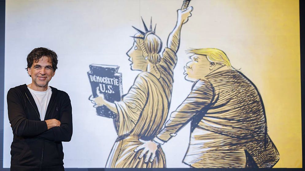 Le dessinateur de presse Patrick Chappatte au théâtre Boulimie à Lausanne en janvier dernier.