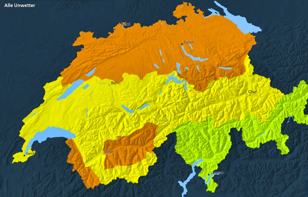 A lot of snow is expected in many parts of German-speaking Switzerland.