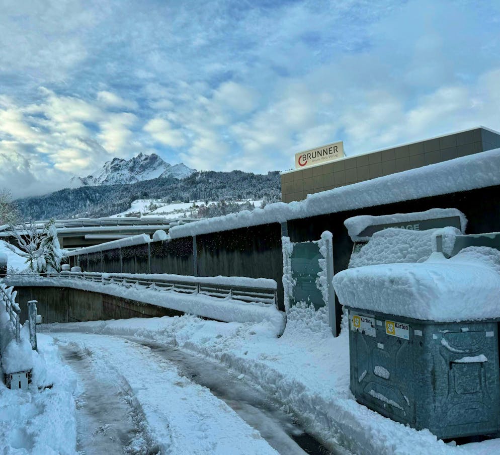 Winter onset Switzerland November 2024. Lots of fresh snow also at the foot of the Pilatus in Kriens LU