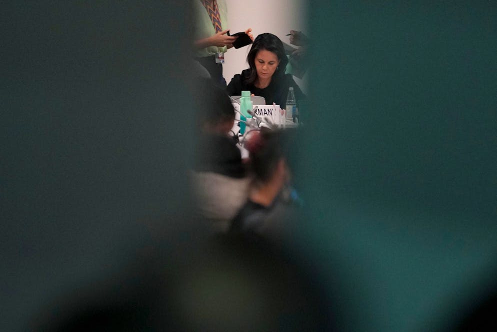Die deutsche Aussenministerin Annalena Baerbock auf der Klimakonferenz, wo es zu einem Eklat kam.