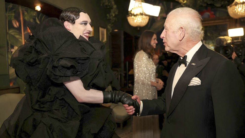 Royal handshake for ESC star. King Charles personally thanks Nemo for his performance