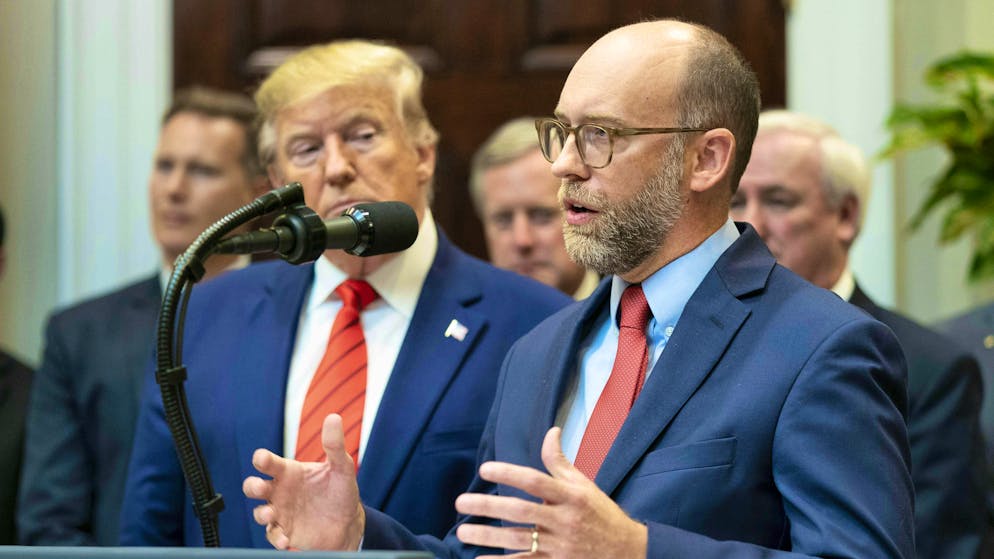 Donald Trump and his budget chief Russ Vought.