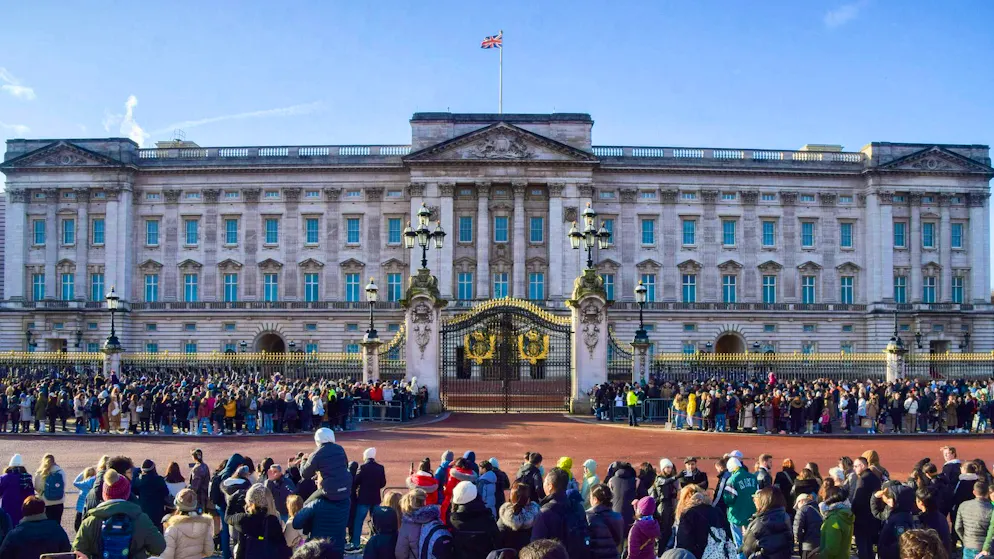 Buckingham Palace is being renovated at a cost of 413 million pounds.