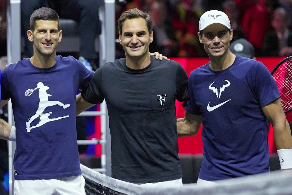 I Big3 rimangono esempio e terreno di discussione per amanti del tennisti e professionisti che hanno avuto il piacere di sfidarli. Da sinistra: Novak Djokovic, Roger Federer e Rafael Nadal. 