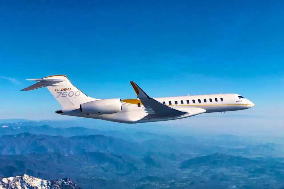 The Bombardier Global 7500 costs 103 million francs.