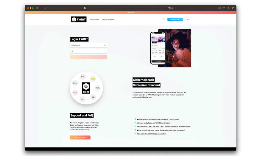 The supposed Twint website looks deceptively real. 
