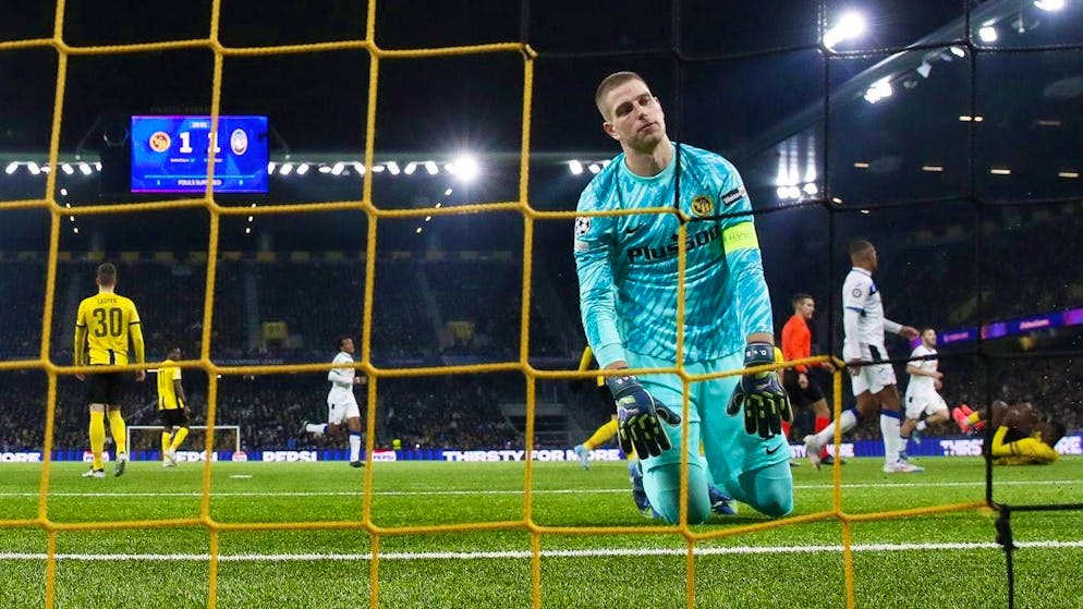 David von Ballmoos had to make six saves against Atalanta.