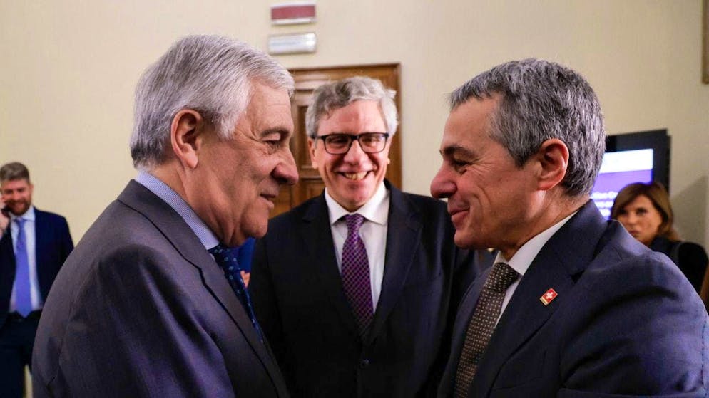 "Excellent relations": Italian Foreign Minister Antonio Tajani (left) and Federal Councillor Ignazio Cassis in Rome.
