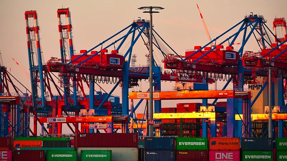 Con l'operazione conclusa oggi, MSC rafforza la sua presenza strategica nel trasporto globale di merci. Nell'immagine d'archivio dello scorso agosto uno dei terminal del porto di Amburgo.