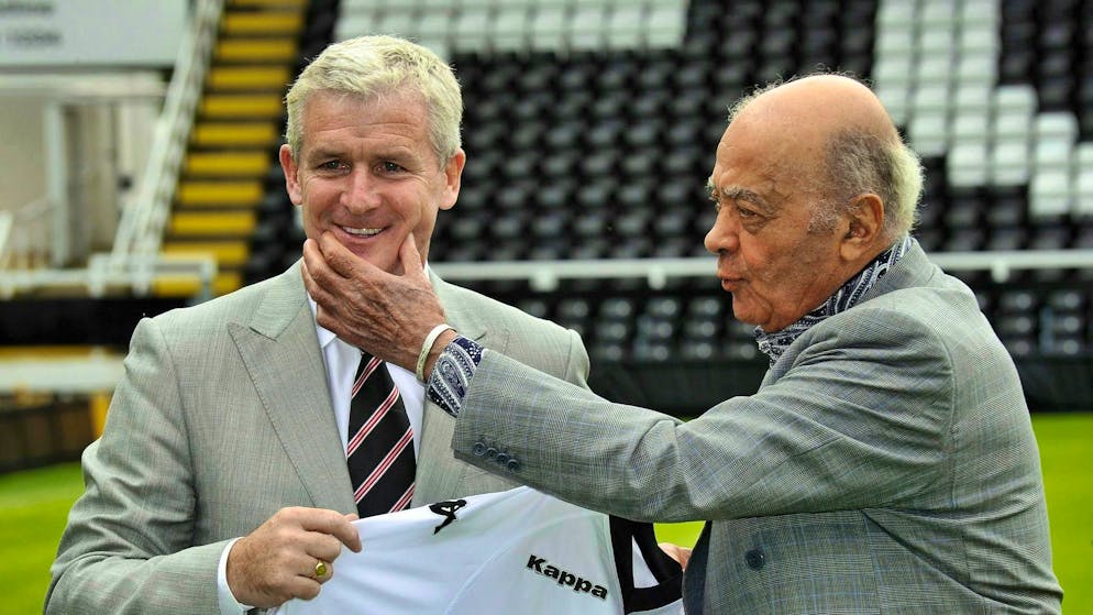 Mohamed Al-Fayed allegedly abused more than 110 women. Al Fayed (right) owned the London football club Fulham for years. (archive picture)