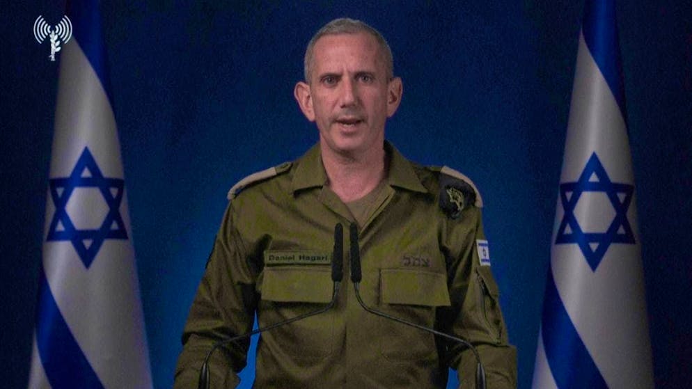 HANDOUT - In this image taken from a video released by the Israel Defense Forces (IDF) early Saturday, Oct. 26, 2024, Israeli military spokesman Daniel Hagari announces that the IDF is attacking military targets in Iran. Photo: Uncredited/Israel Defense Forces/AP/dpa