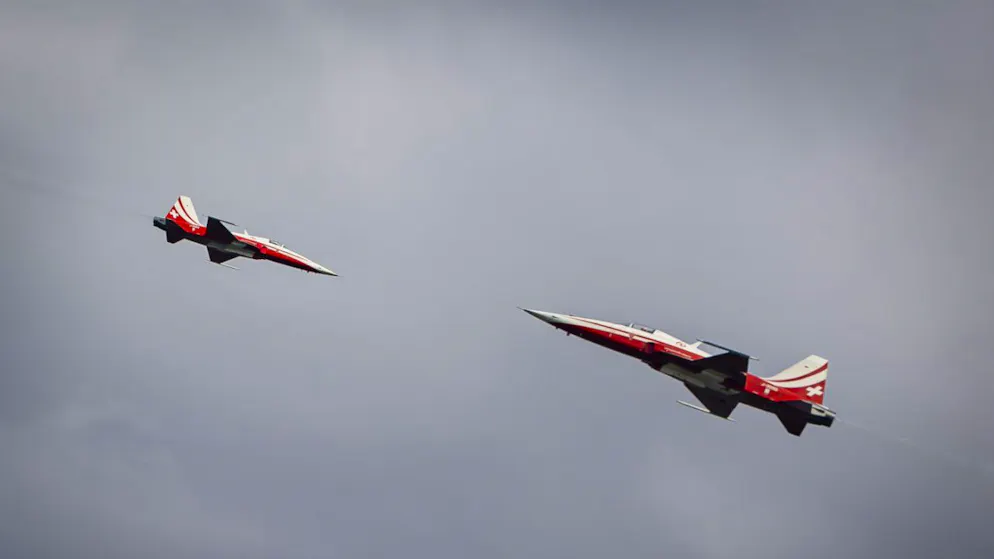 La Patrouille suisse contribue également à l'effort d'économie (archives).