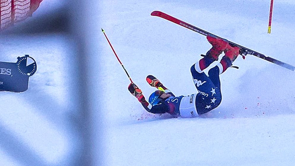 Mikaela Shiffrin had to be transported away by rescue sled after her violent fall.