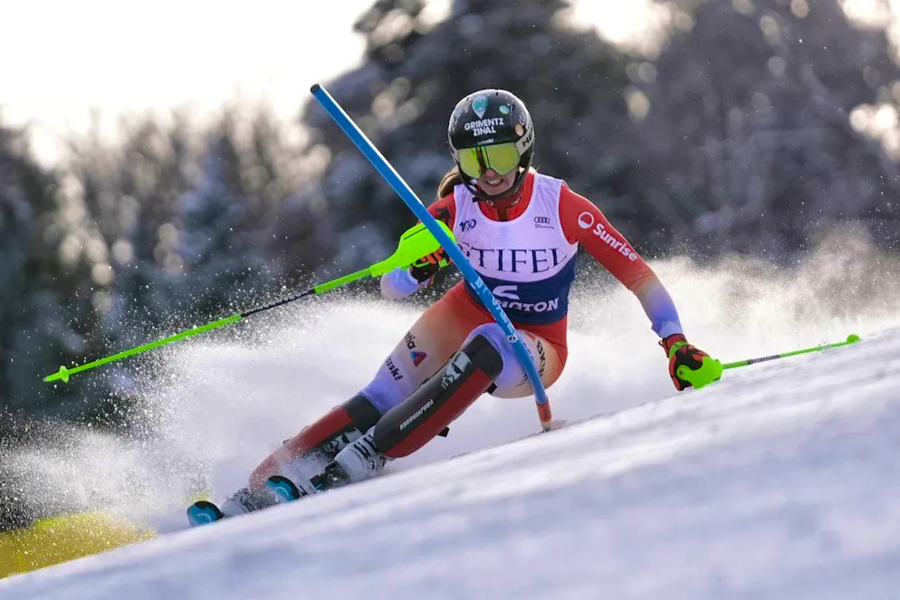 Camille Rast already showed an outstanding performance in the first run.