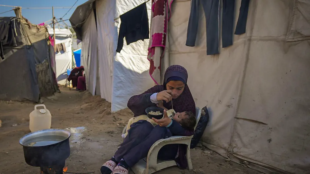Un campo per sfollati palestinesi nella Striscia di Gaza