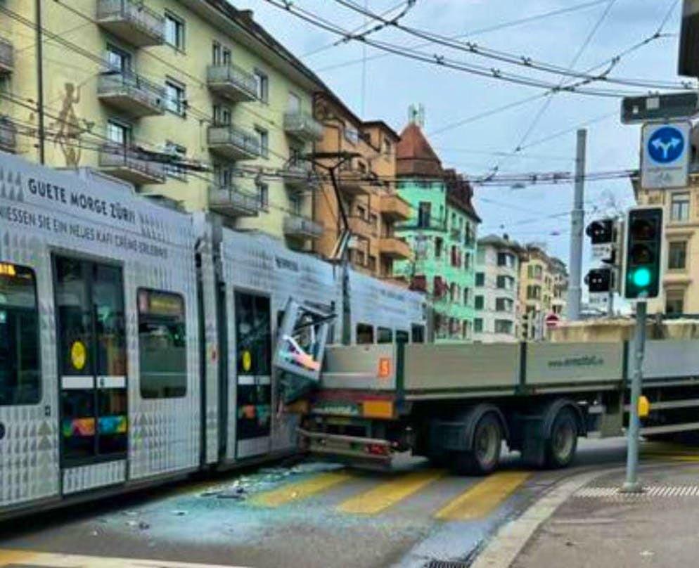 The streetcar was severely damaged in the collision