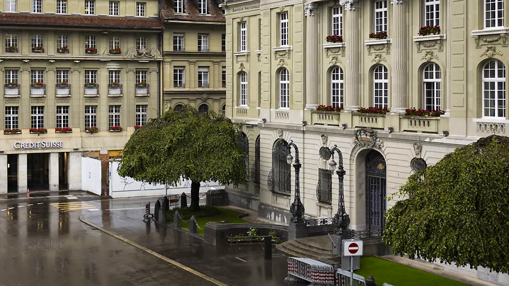 A gauche de la Banque nationale, le bâtiment convoité pour créer un centre visiteurs du Parlement suisse (archives).