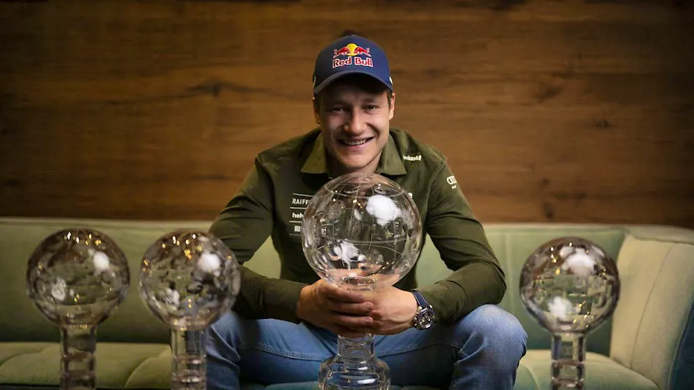 Odermatt's handling of the multiple stresses - Gallery. Marco Odermatt presents his impressive haul from last season