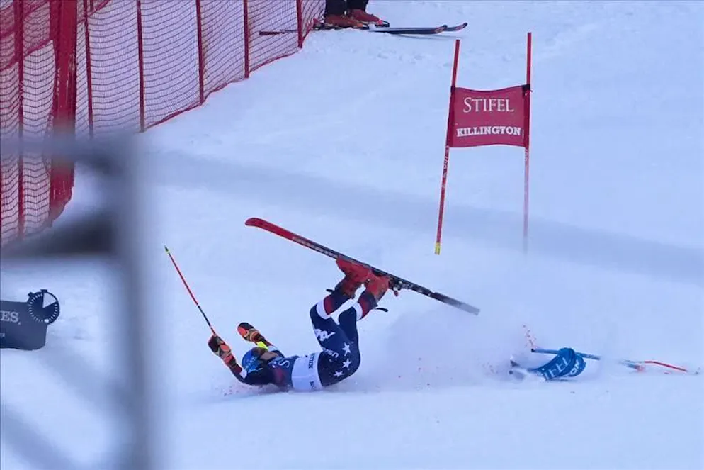 La rovinosa caduta di Mikaela Shiffrin.