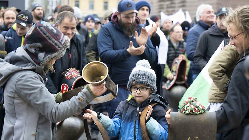 Manifestazione di contadini a Liebefeld, vicino a Berna