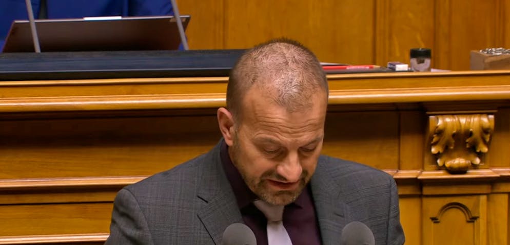 Gafner am Mittwoch bei der Debatte. 