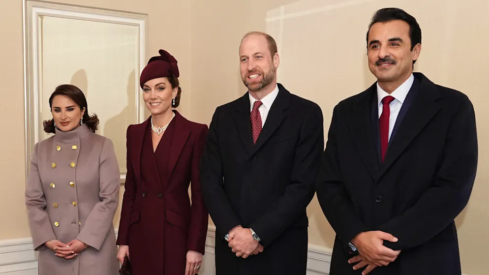 Visiting Kate and William. The Emir of Qatar has three wives - one enjoys privileges