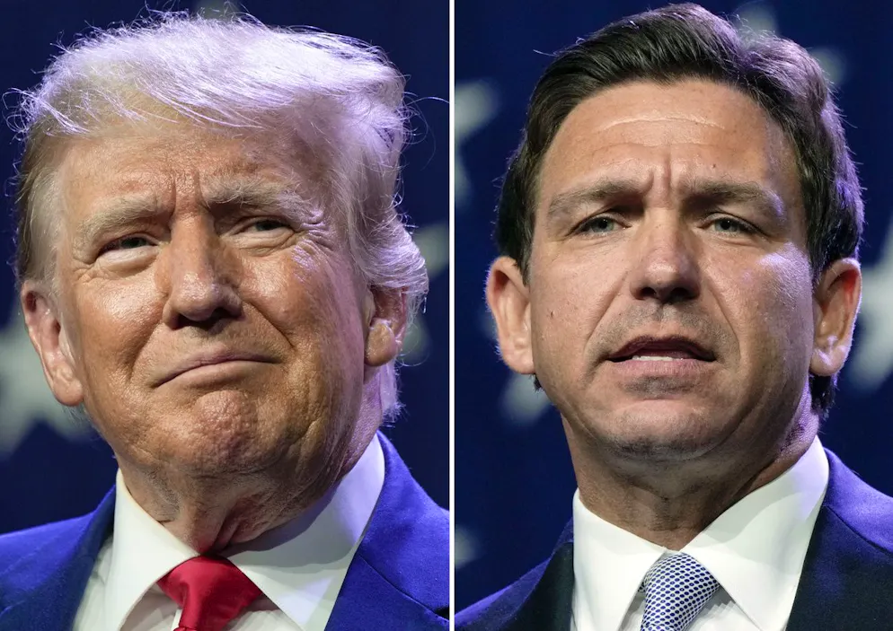 Il presidente eletto Donald Trump (sinistra) valuta Ron DeSantis quale alternativa a Pete Hegseth, il contestato candidato alla guida del Pentagono.