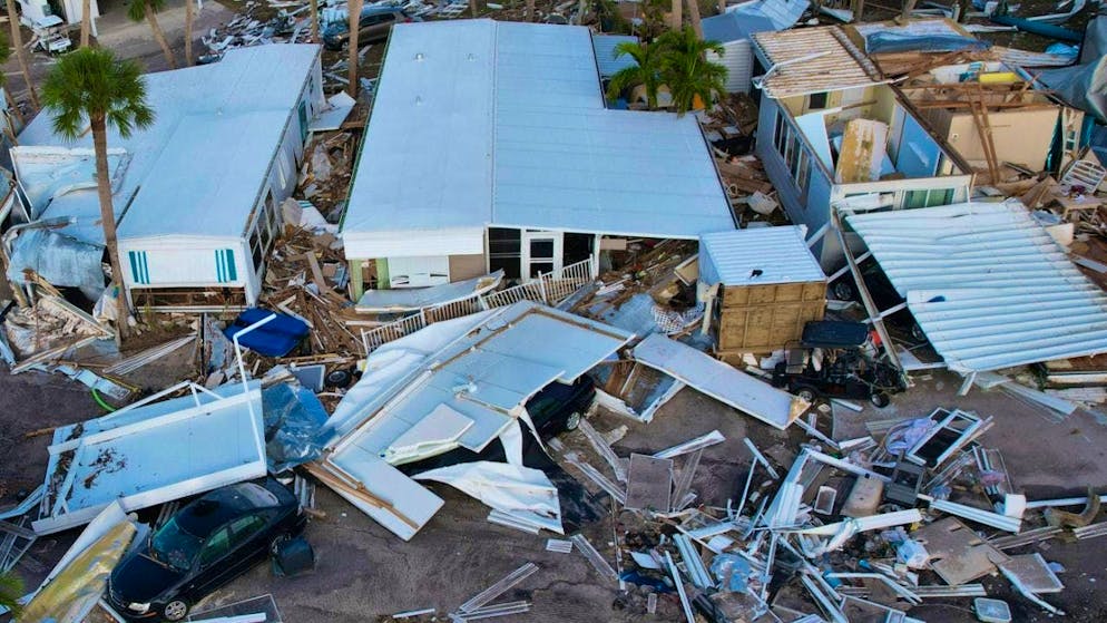 Damage caused by natural disasters such as hurricanes, thunderstorms and floods has increased worldwide this year. The USA was particularly hard hit. (Picture shows damage caused by hurricane "Milton" in Florida)