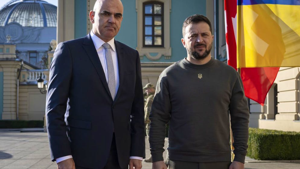 L'ancien conseiller fédéral Alain Berset avait déjà rencontré le président ukrainien Volodymyr Zelensky l'année dernière alors qu'il était encore président de la Confédération (archives).