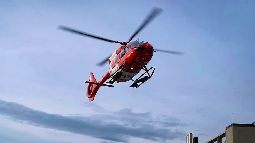 A Swiss Air-Rescue (Rega) helicopter was used in the rescue operation. (archive picture)