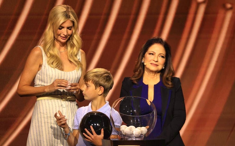 Ivanka Trump and her son Theo accompany singer Gloria Estefan at the FIFA Club World Cup 2025 draw ceremony in Miami, December 5, 2024.