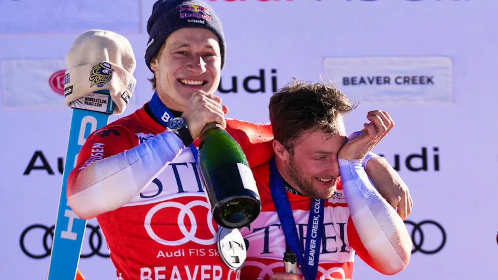 Freudentränen oder Champagner? Justin Murisier (rechts) hat da was im Auge.