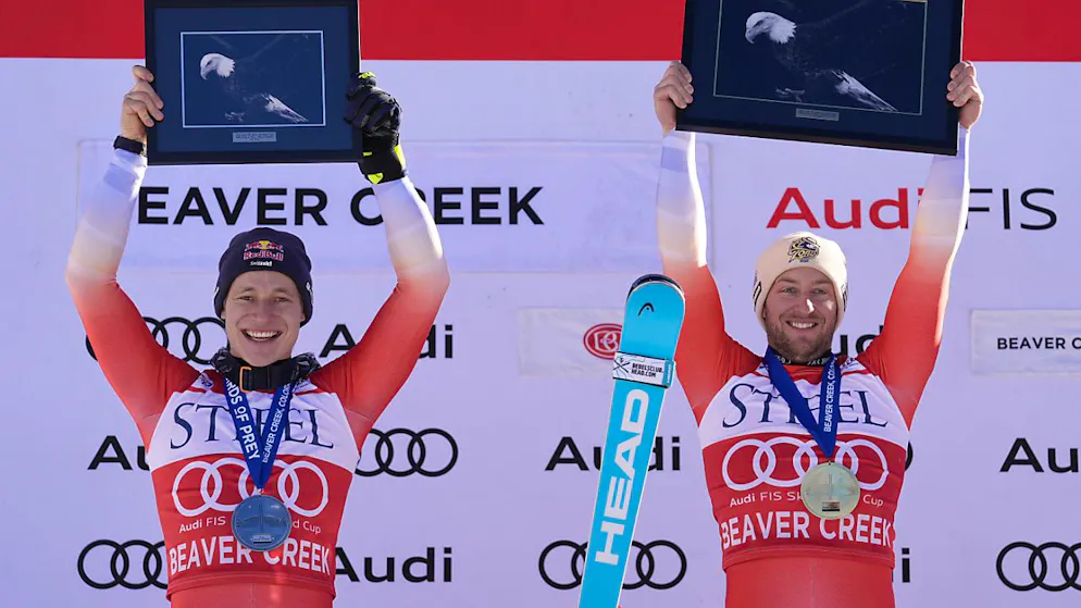 Ein erster Sieg als Entschädigung - Gallery. Das erfolgreiche Schweizer Duo: Marco Odermatt (links) und Justin Murisier