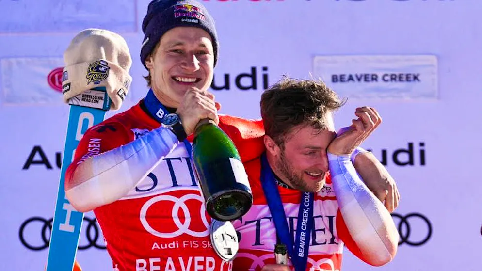 Lacrime di gioia o di champagne? Justin Murisier (a destra) ha in mente qualcosa.