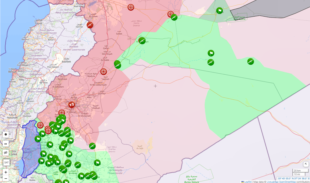 Blick auf den Südosten der aktuellen Front.
