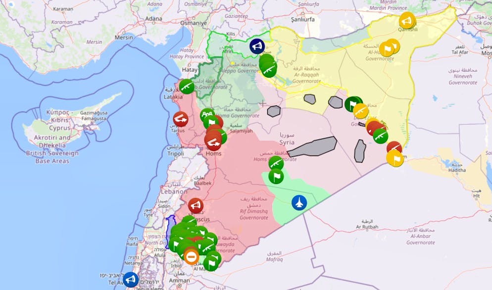 Aktuelle Lagekarte Syrien.