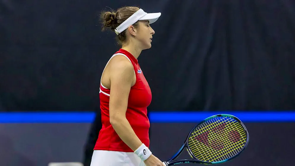 Belinda Bencic runs out of energy in the third set of the final in Angers.