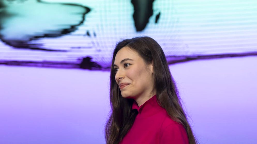 Sanija Ameti nach einer Medienkonferenz zur Lancierung der Europa-Initiative am 2. April in Bern. (