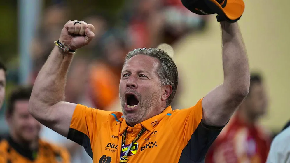 McLaren back at the top after years of pandemic - Gallery. McLaren's managing director Zak Brown can't hold back