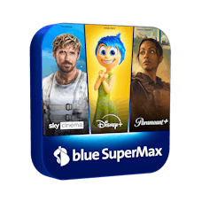 blue SuperMax Packshot mit The Fall Guy, Inside Out 2 und Lioness