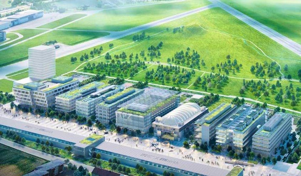 This is what it should look like in Dübendorf ZH one day: Visualization of the Zurich Innovation Park.