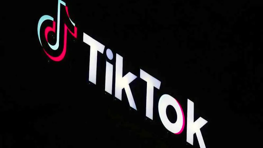 A TikTok sign is on the roof of the building in Culver City, California.