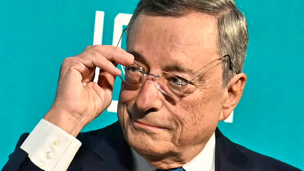 Former Italian Prime Minister Mario Draghi attends the ISPI Award 2024 in Milan.