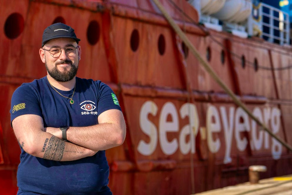 St. Gallen sea rescuer Arno Tanner. Arno Tanner was out in the Mediterranean with Sea-Eye.