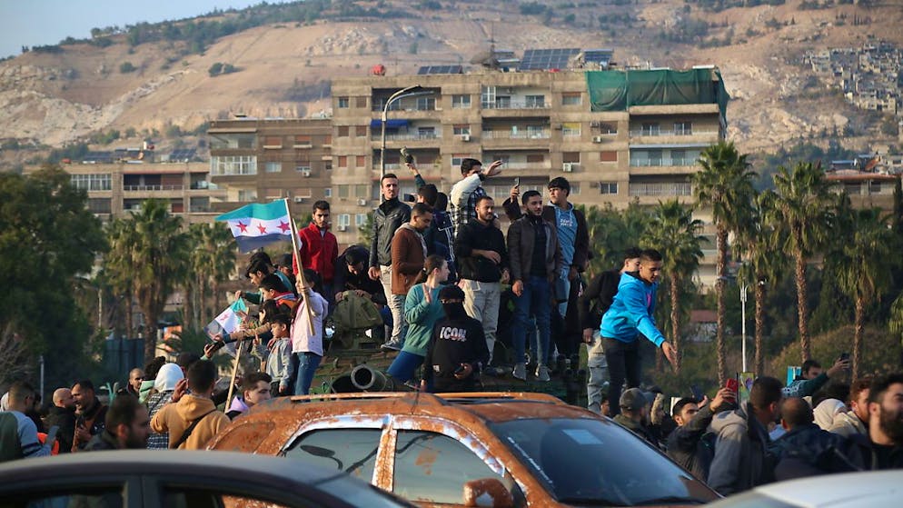 Menschen feierten auch am 9. Dezember das Ende der Herrschaft von Baschar al-Assad in Damaskus.