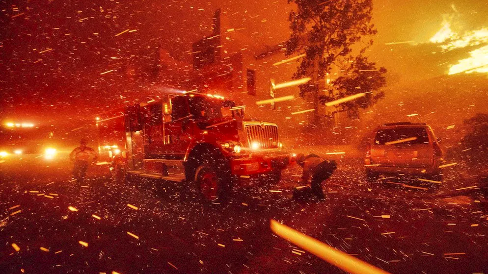 Forest fire in Malibu spreads rapidly - Gallery. Firefighters fight the Franklin Fire in Malibu in a shower of sparks. (December 10, 2024)