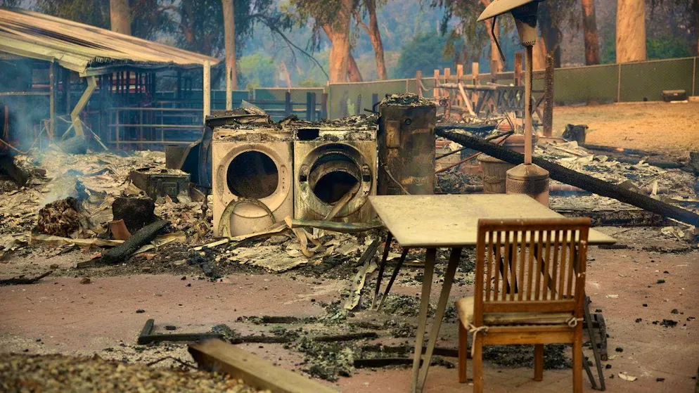 Forest fire in Malibu spreads rapidly - Gallery. Remains of a burned house in Malibu. (December 10, 2024)