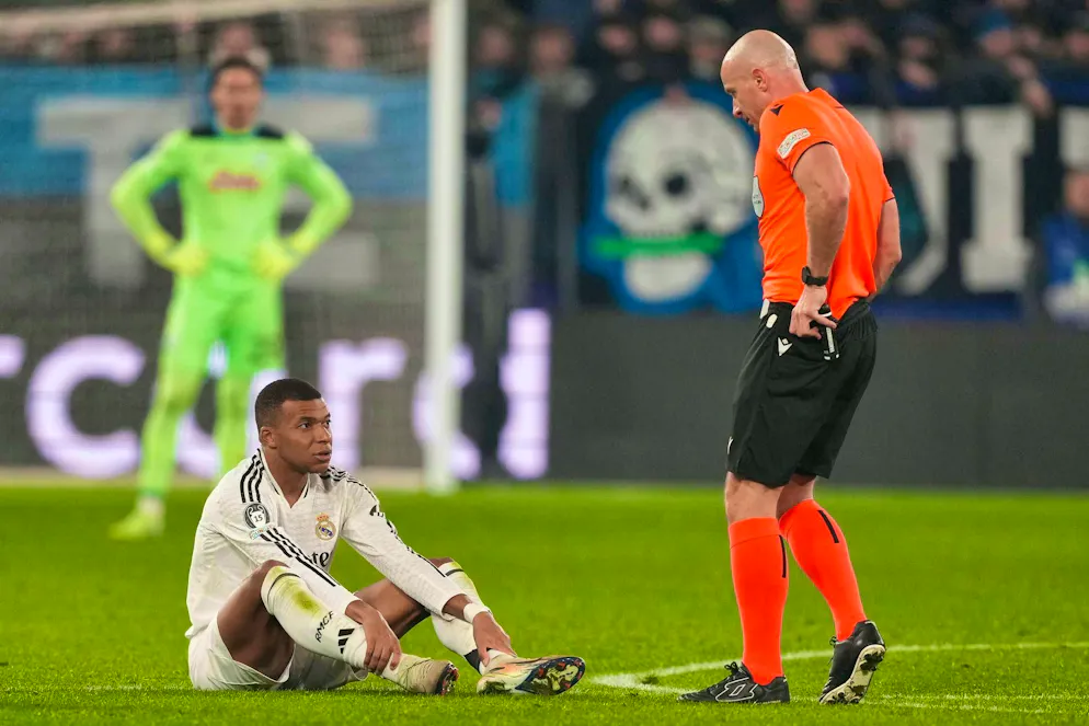 Scored his 50th Champions League goal and was sent off before half-time: Kylian Mbappé.