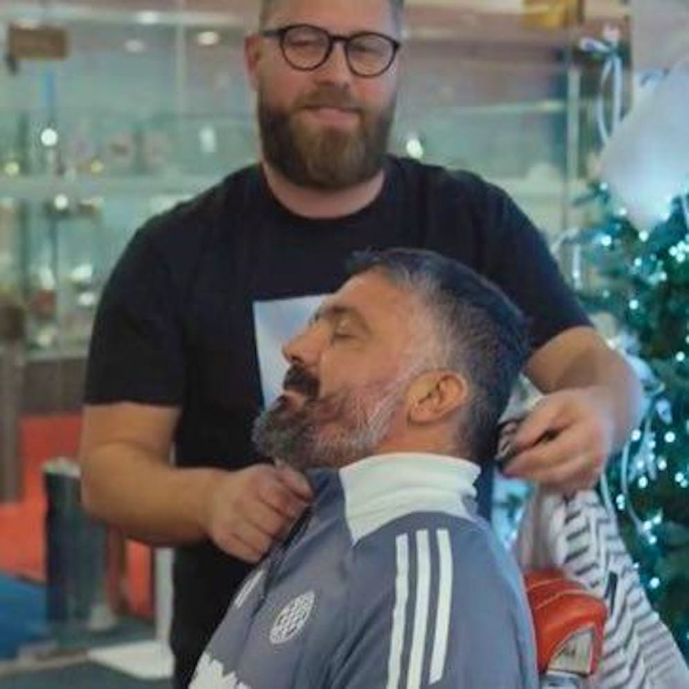 Gattuso poco prima della rasatura