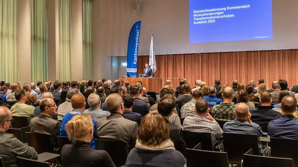 Der neue Basler Polizeikommandant Thomas Würgler bei erstmaligen Jahreschlussrapport der Kantonspolizei.